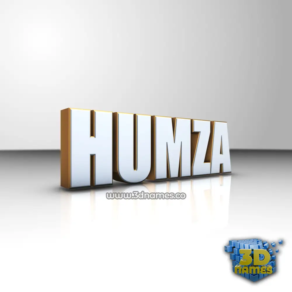 humza in White'n'Gold style - 3D name wallpaper