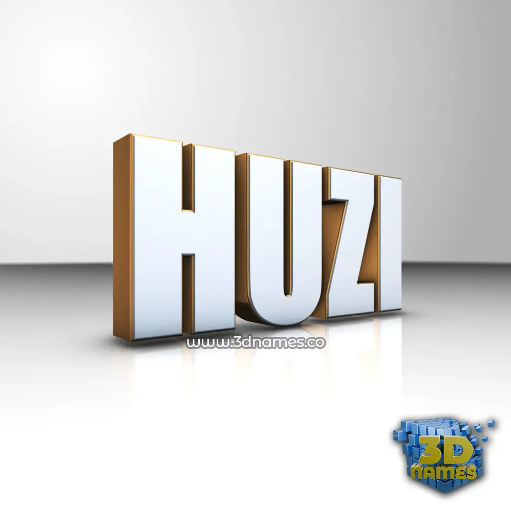 huzi in White'n'Gold style - 3D name wallpaper