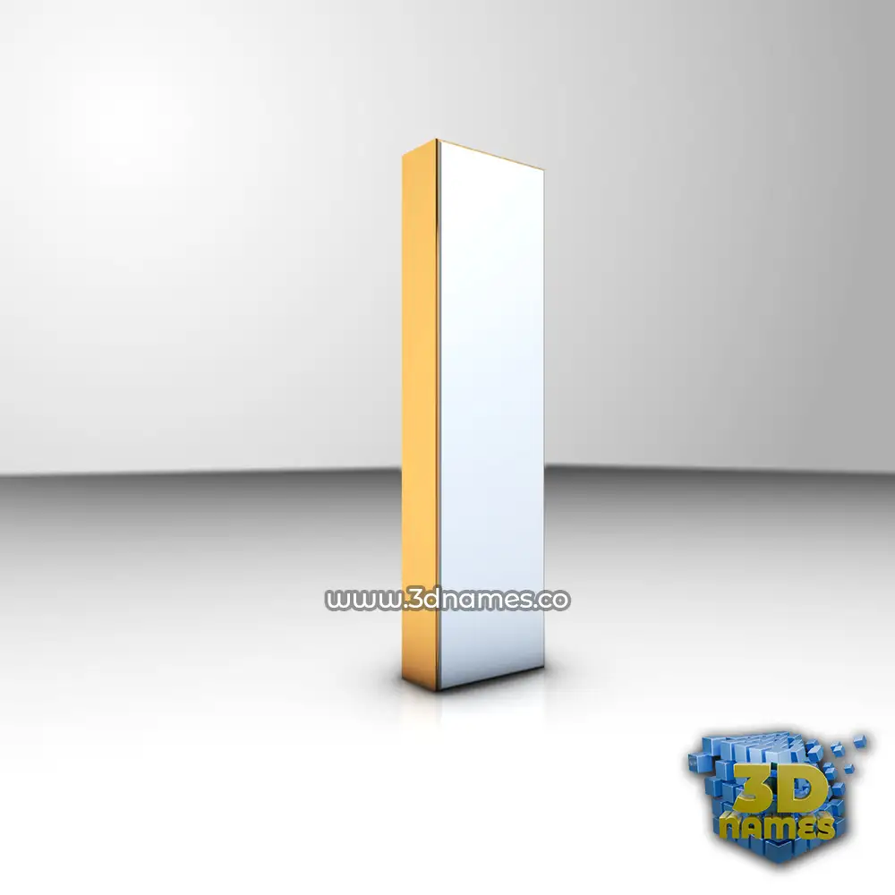 i in White'n'Gold style - 3D name wallpaper