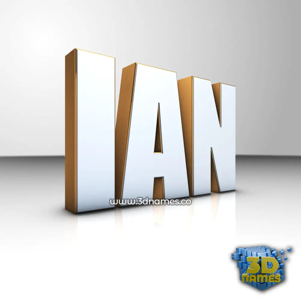 ian in White'n'Gold style - 3D name wallpaper