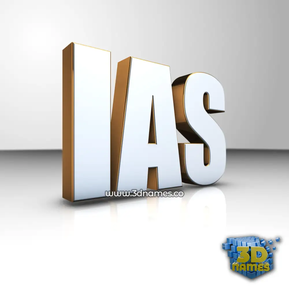 ias in White'n'Gold style - 3D name wallpaper
