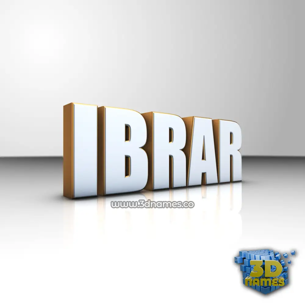 ibrar in White'n'Gold style - 3D name wallpaper