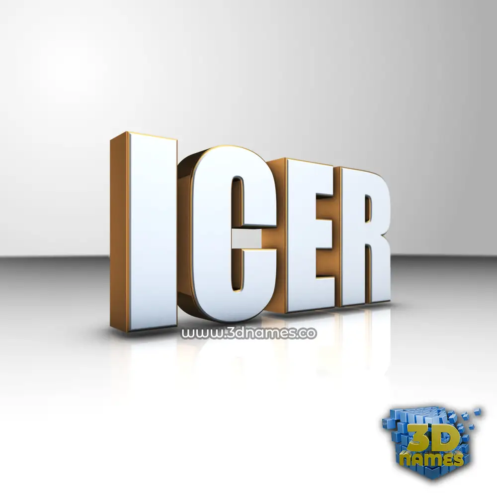 icer in White'n'Gold style - 3D name wallpaper