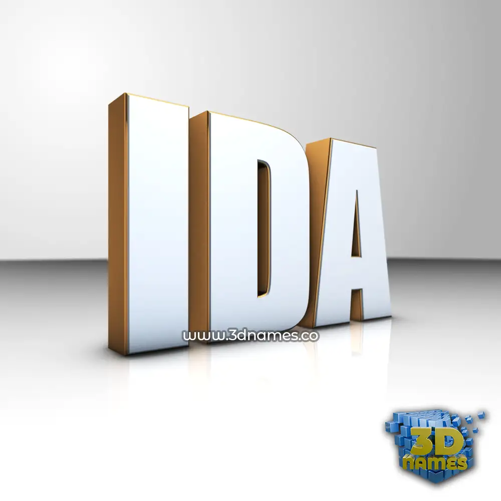 ida in White'n'Gold style - 3D name wallpaper