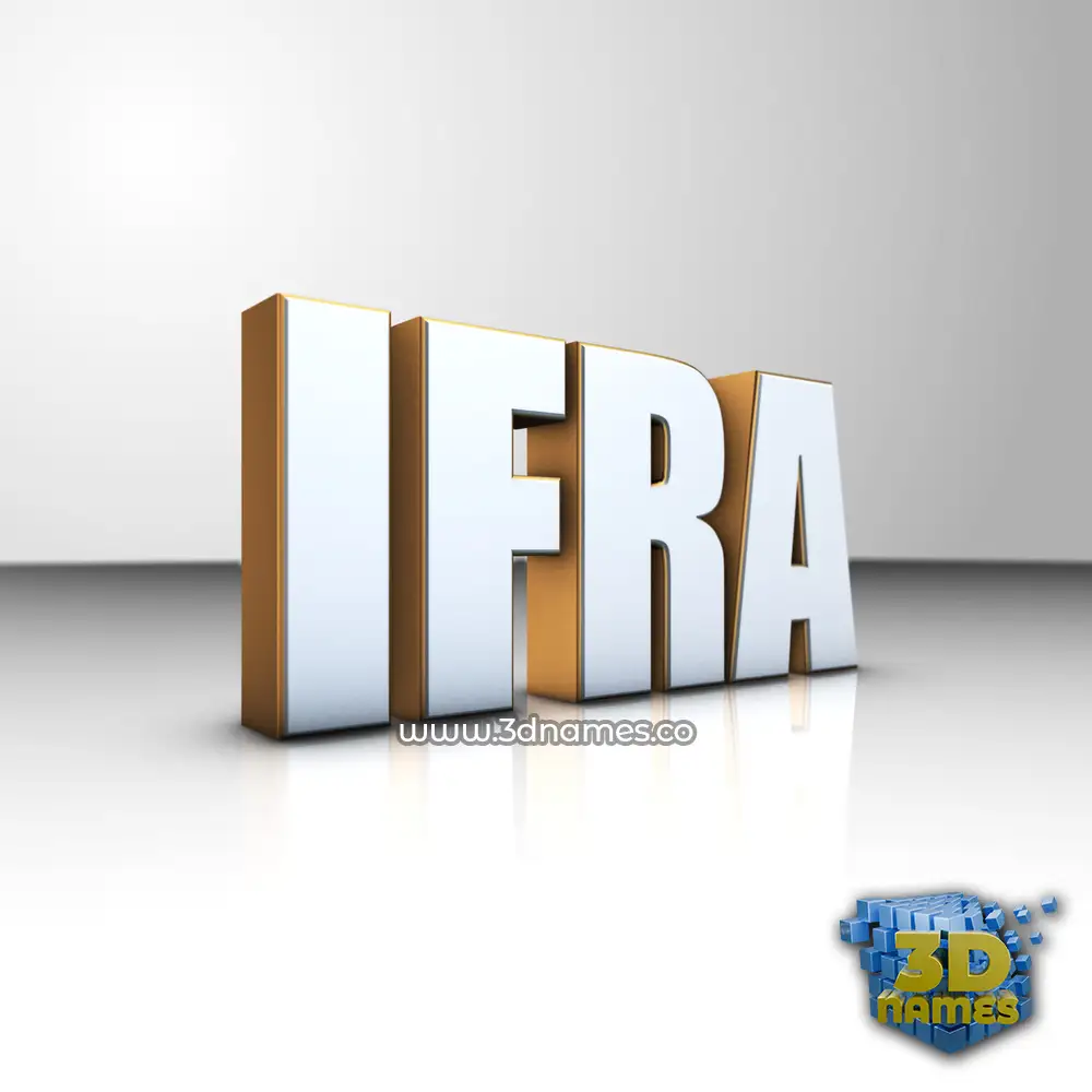 ifra in White'n'Gold style - 3D name wallpaper