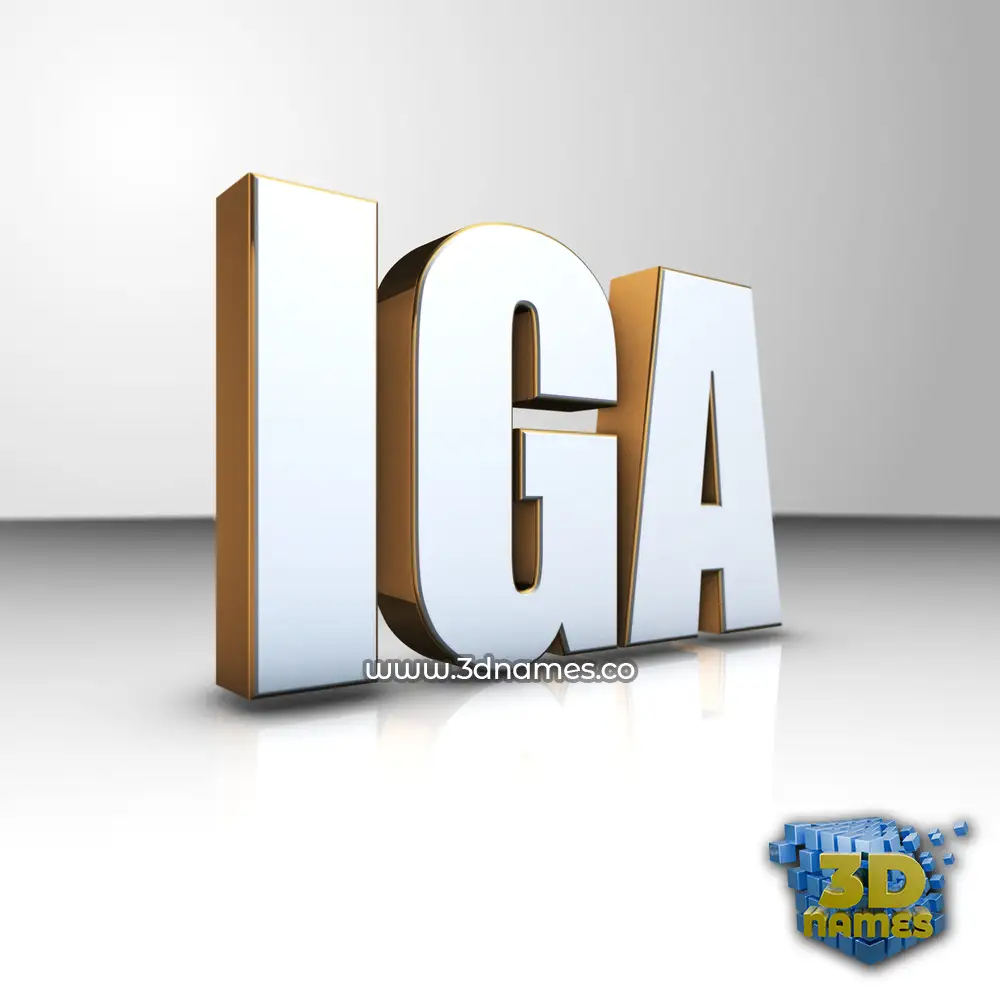 iga in White'n'Gold style - 3D name wallpaper