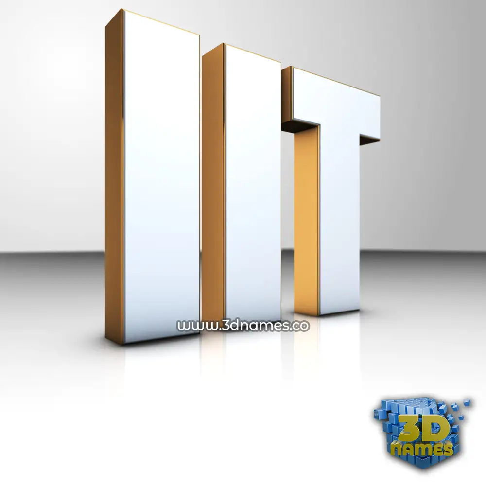 iit in White'n'Gold style - 3D name wallpaper