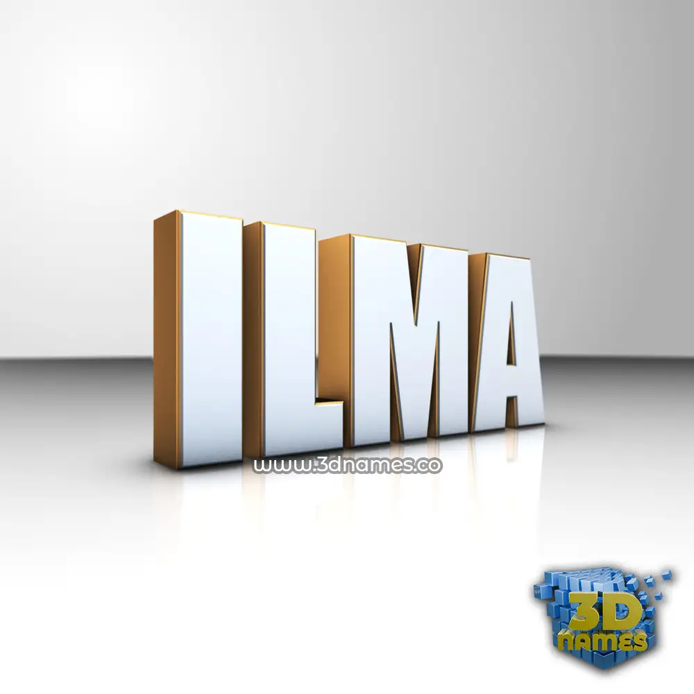 ilma in White'n'Gold style - 3D name wallpaper