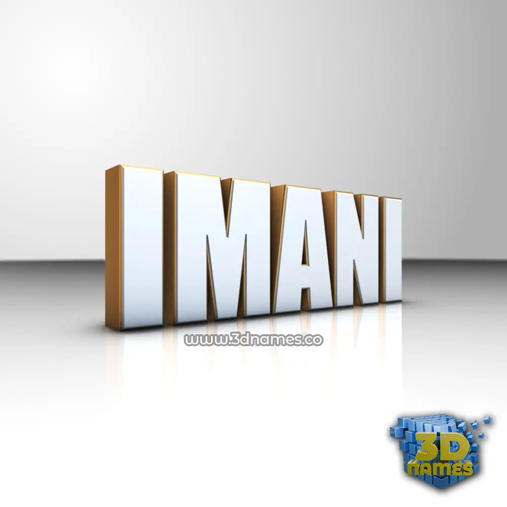 imani in White'n'Gold style - 3D name wallpaper