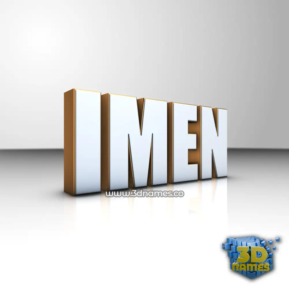 imen in White'n'Gold style - 3D name wallpaper