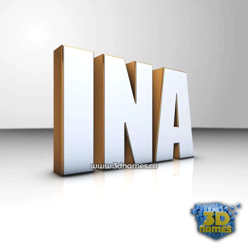 ina in White'n'Gold style - 3D name wallpaper