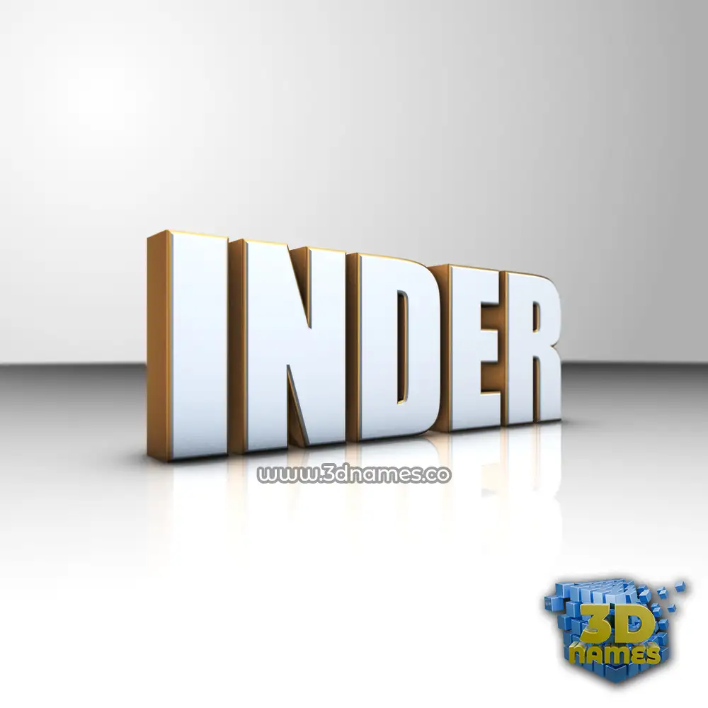 inder in White'n'Gold style - 3D name wallpaper
