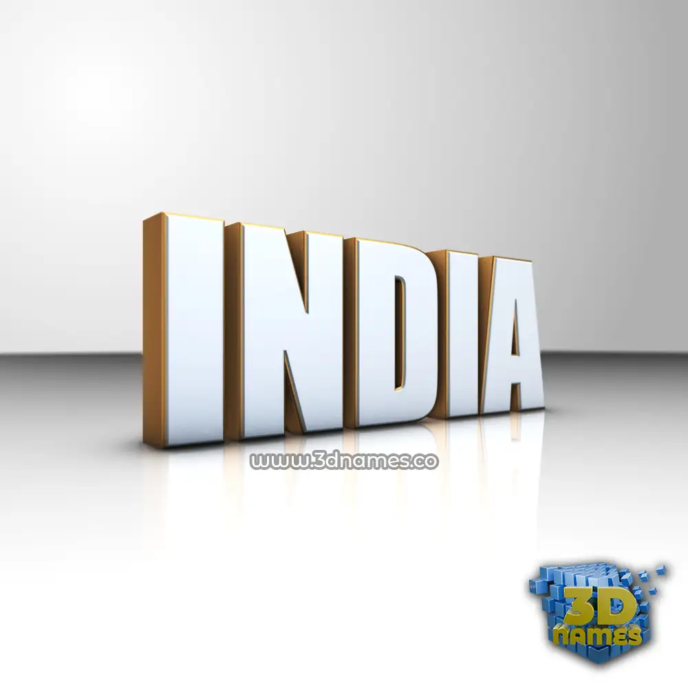 india in White'n'Gold style - 3D name wallpaper