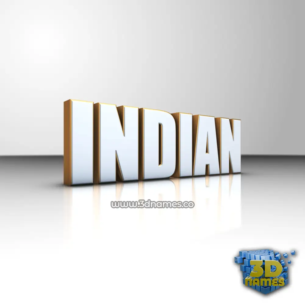 indian in White'n'Gold style - 3D name wallpaper