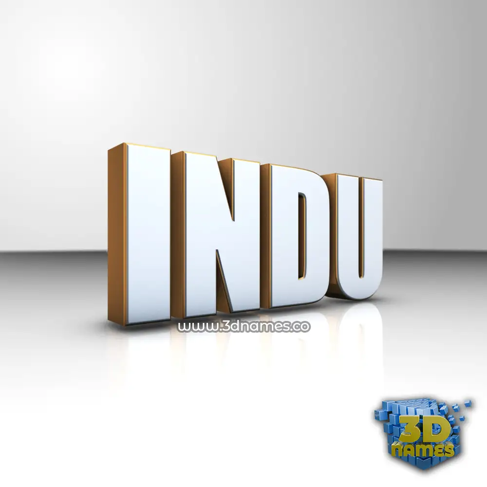 indu in White'n'Gold style - 3D name wallpaper