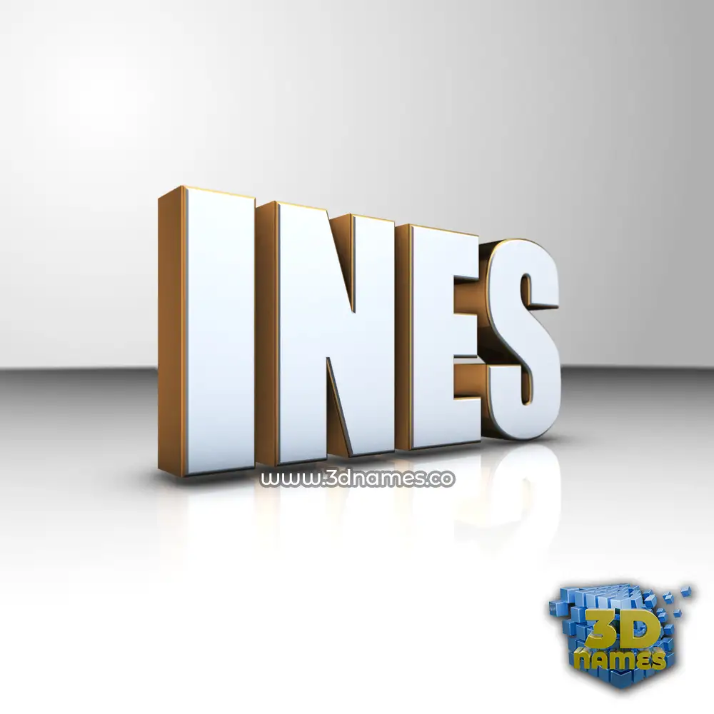 ines in White'n'Gold style - 3D name wallpaper