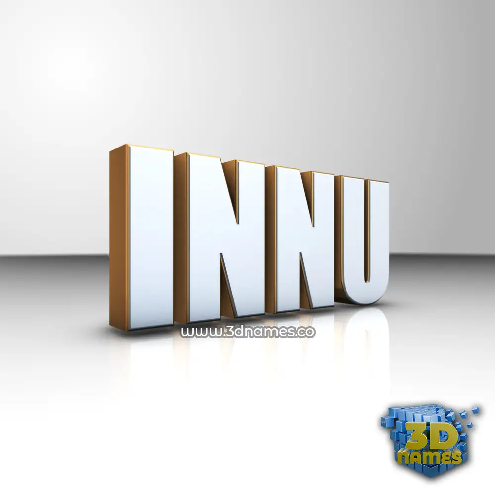 innu in White'n'Gold style - 3D name wallpaper