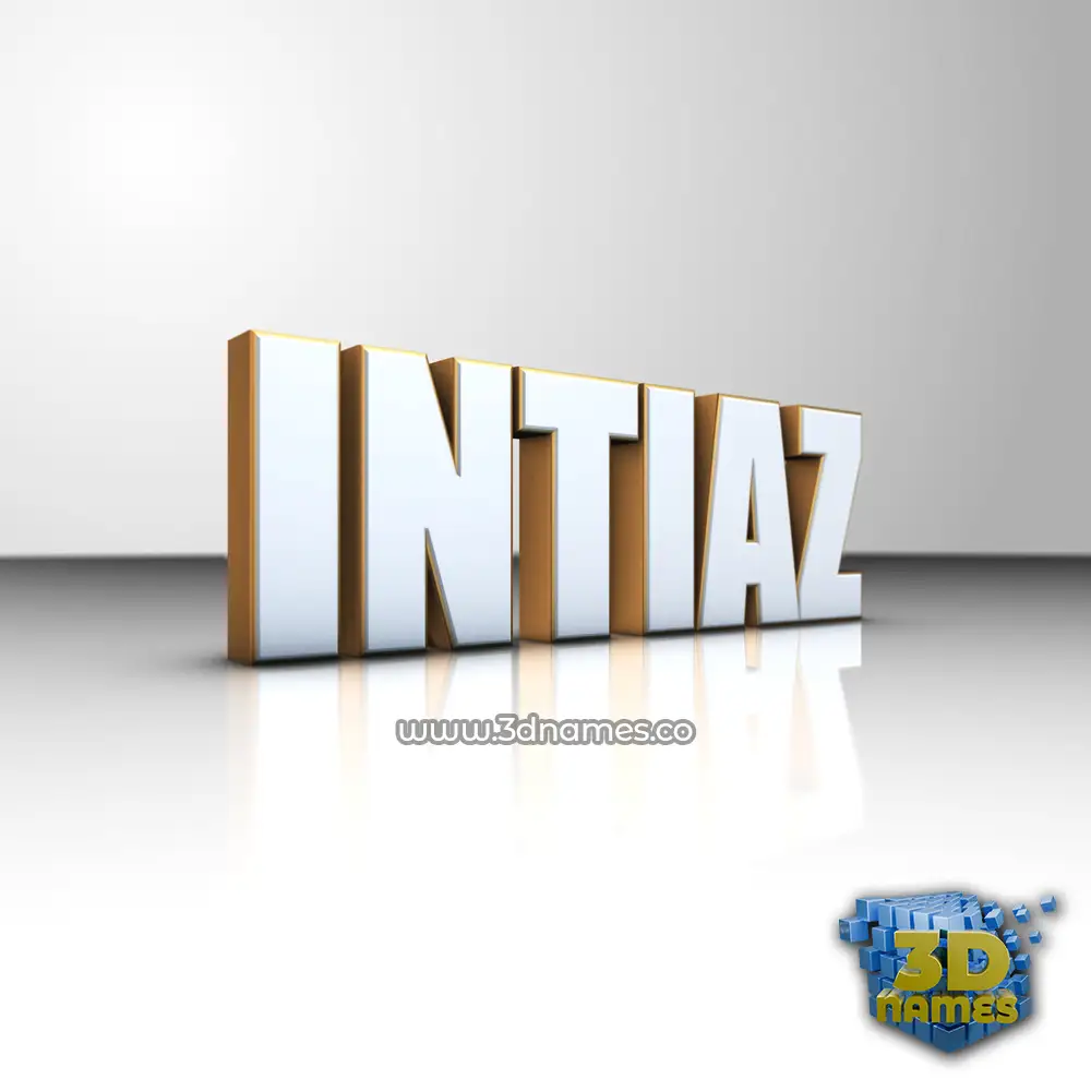 intiaz in White'n'Gold style - 3D name wallpaper
