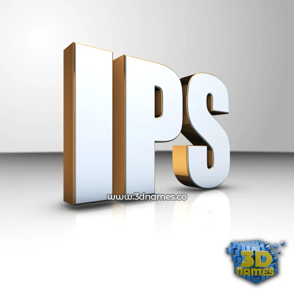 ips in White'n'Gold style - 3D name wallpaper