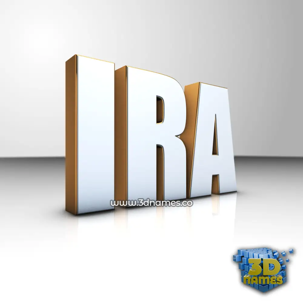 ira in White'n'Gold style - 3D name wallpaper