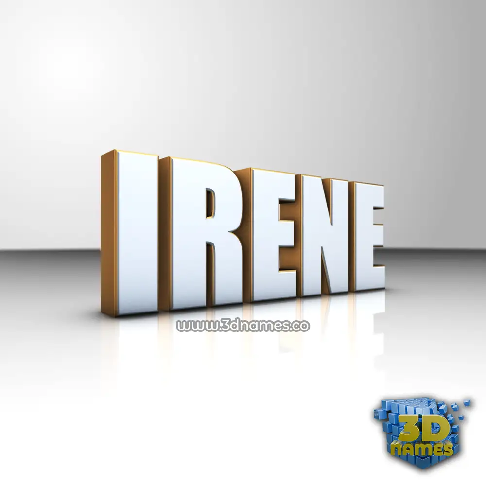 irene in White'n'Gold style - 3D name wallpaper