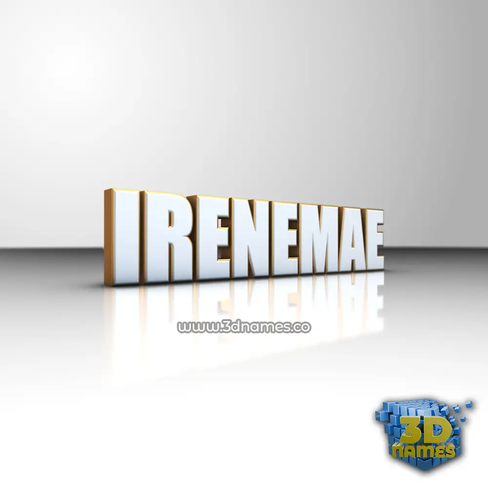 irenemae in White'n'Gold style - 3D name wallpaper
