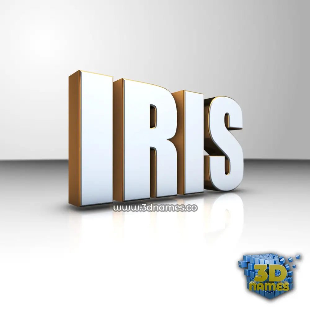 iris in White'n'Gold style - 3D name wallpaper