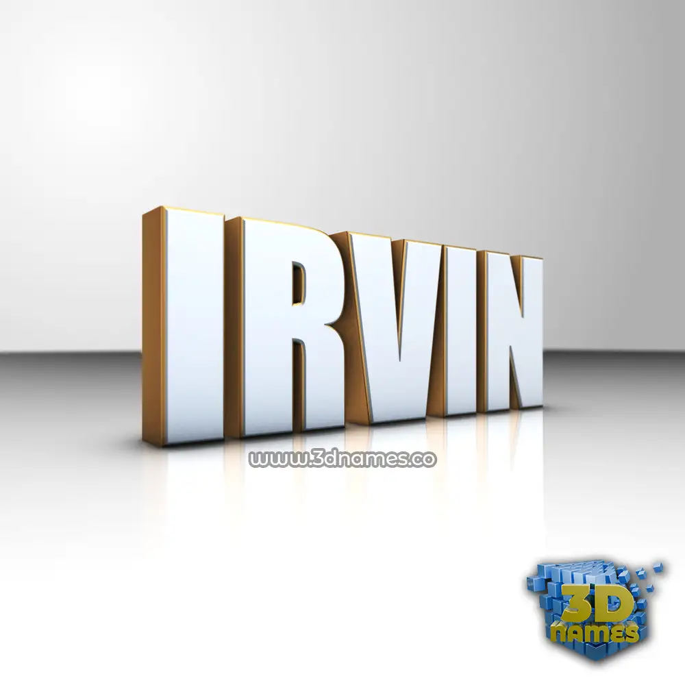 irvin in White'n'Gold style - 3D name wallpaper