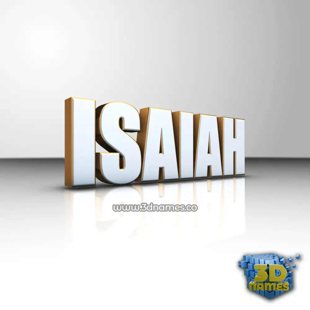 isaiah in White'n'Gold style - 3D name wallpaper