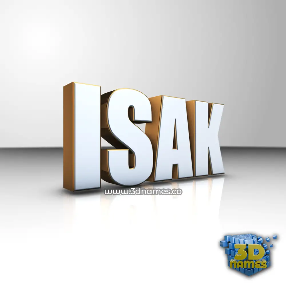 isak in White'n'Gold style - 3D name wallpaper