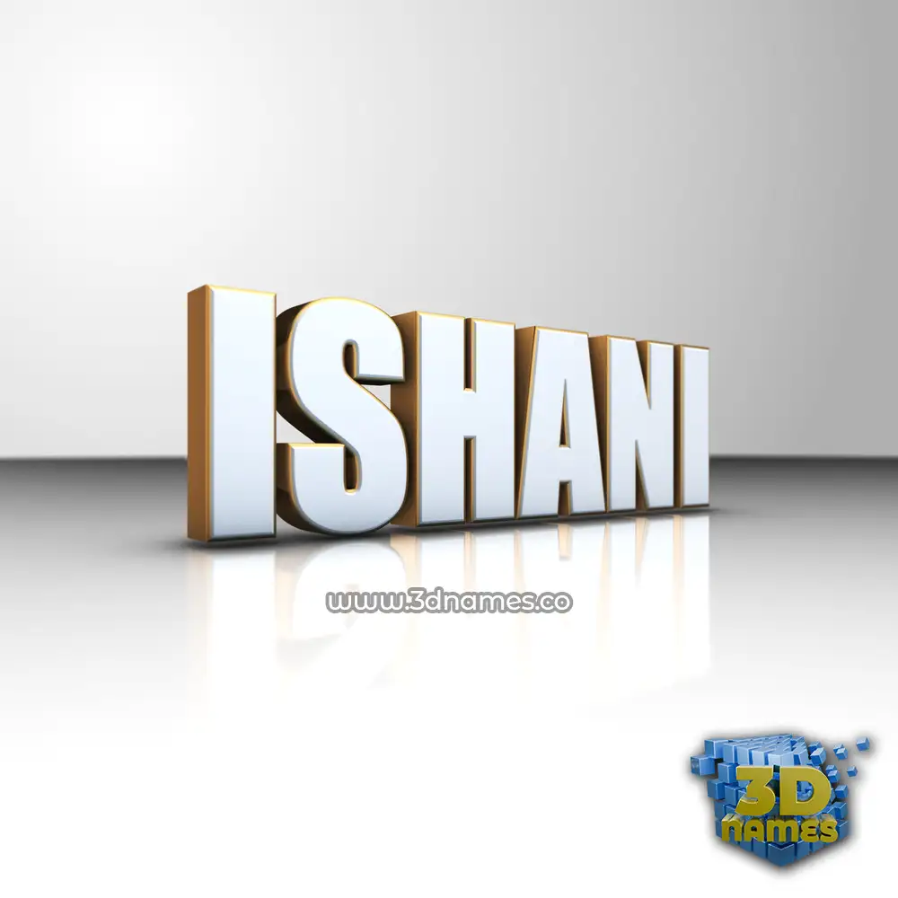 ishani in White'n'Gold style - 3D name wallpaper