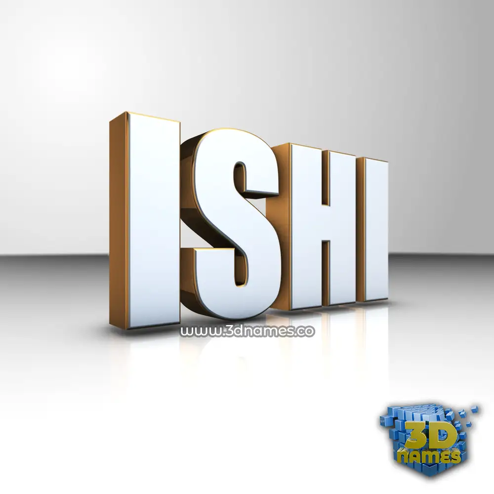 ishi in White'n'Gold style - 3D name wallpaper