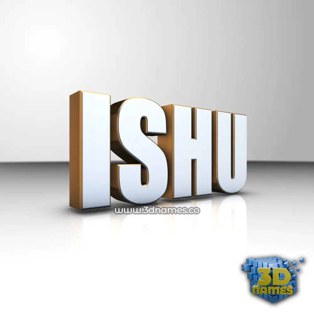 ishu in White'n'Gold style - 3D name wallpaper