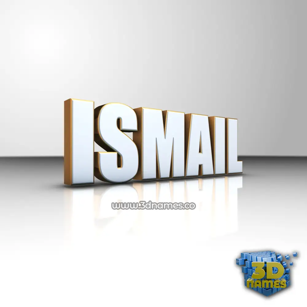 ismail in White'n'Gold style - 3D name wallpaper