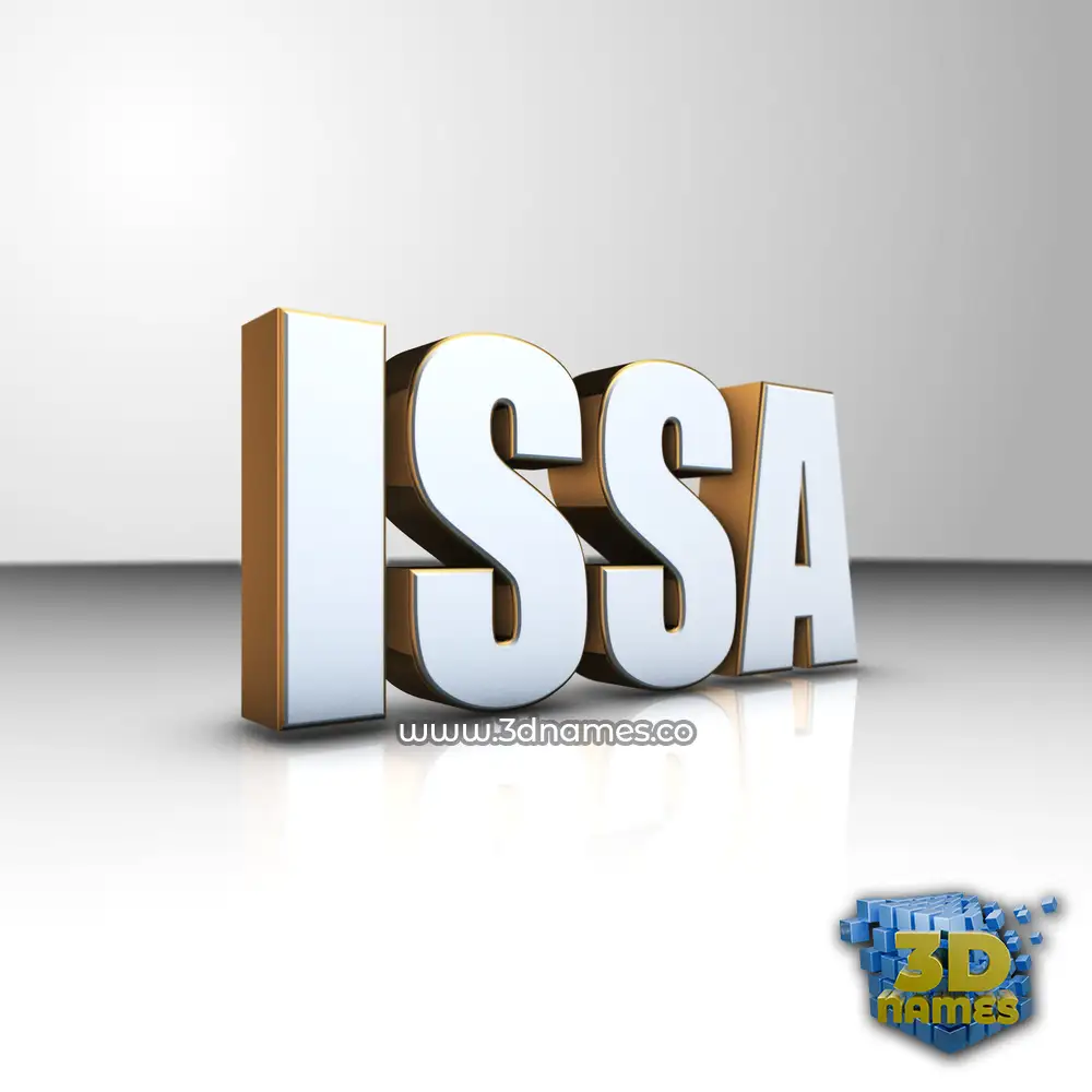 issa in White'n'Gold style - 3D name wallpaper