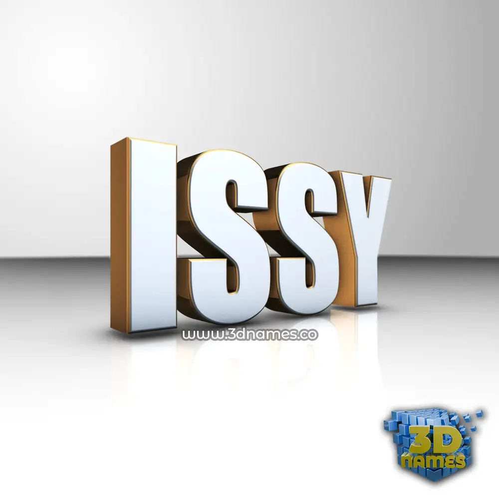 issy in White'n'Gold style - 3D name wallpaper