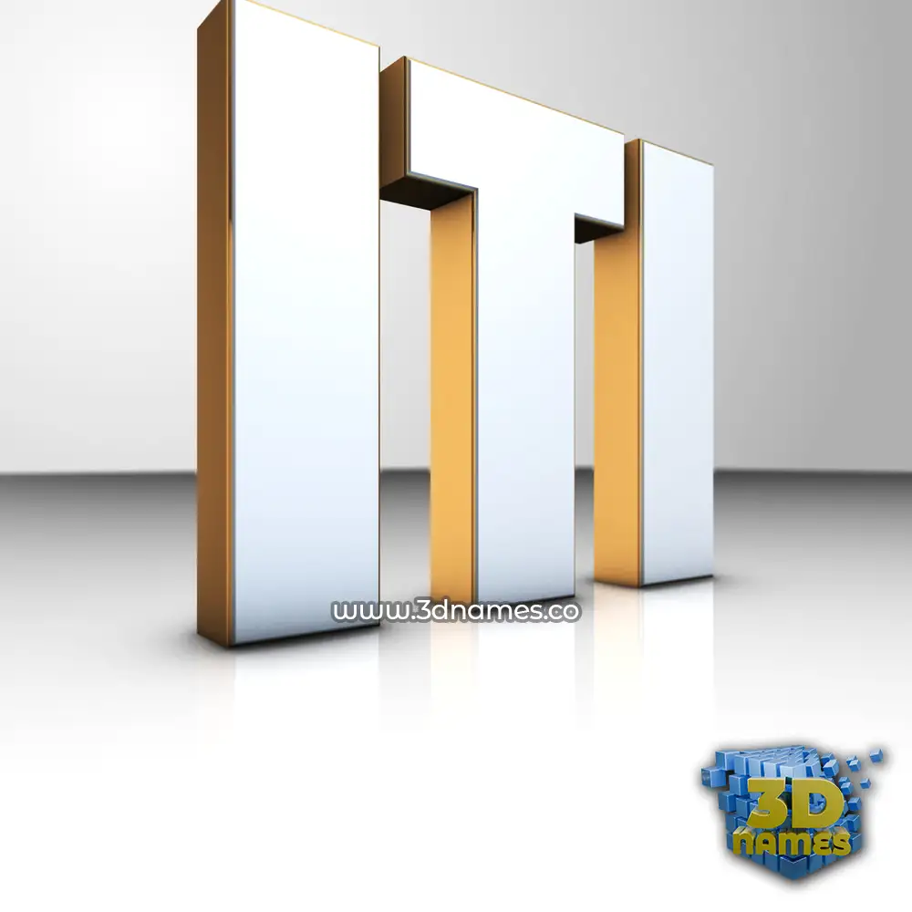 iti in White'n'Gold style - 3D name wallpaper