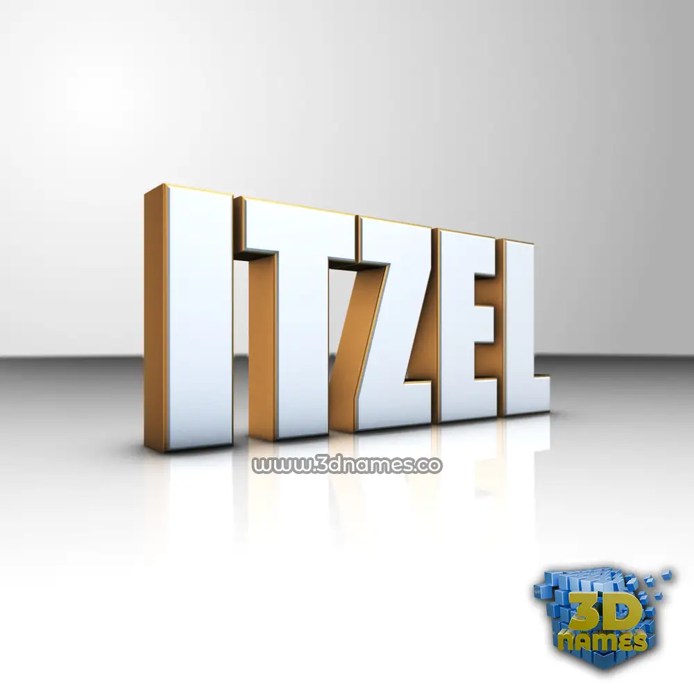itzel in White'n'Gold style - 3D name wallpaper