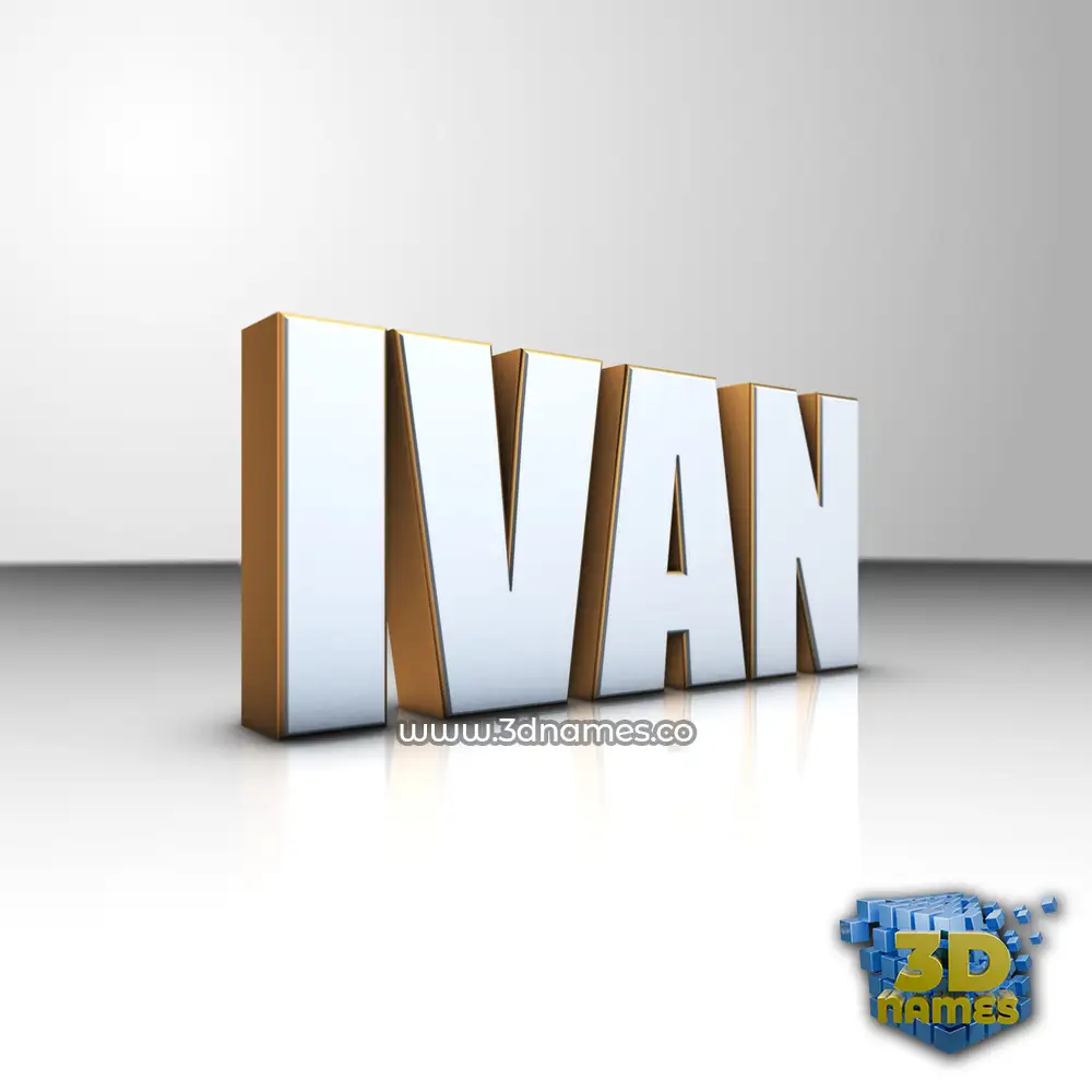 ivan in White'n'Gold style - 3D name wallpaper