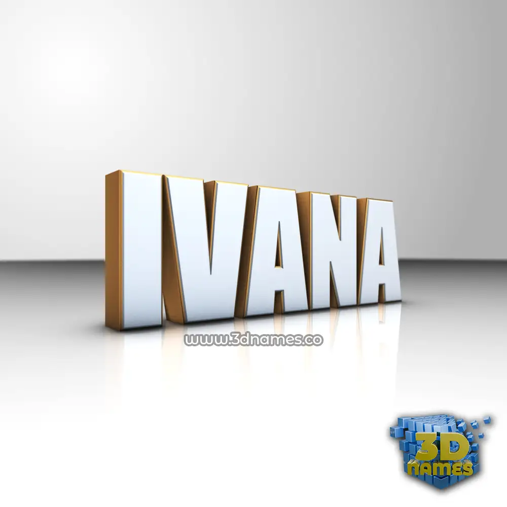 ivana in White'n'Gold style - 3D name wallpaper