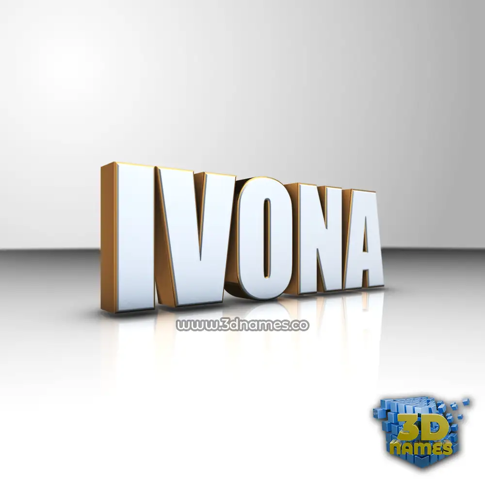 ivona in White'n'Gold style - 3D name wallpaper