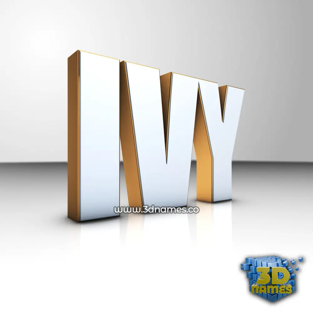 ivy in White'n'Gold style - 3D name wallpaper