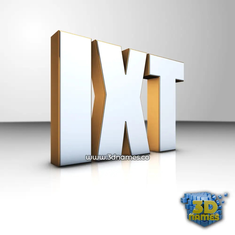 ixt in White'n'Gold style - 3D name wallpaper
