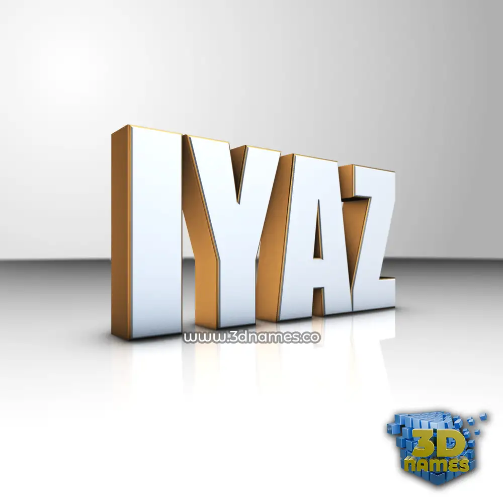 iyaz in White'n'Gold style - 3D name wallpaper