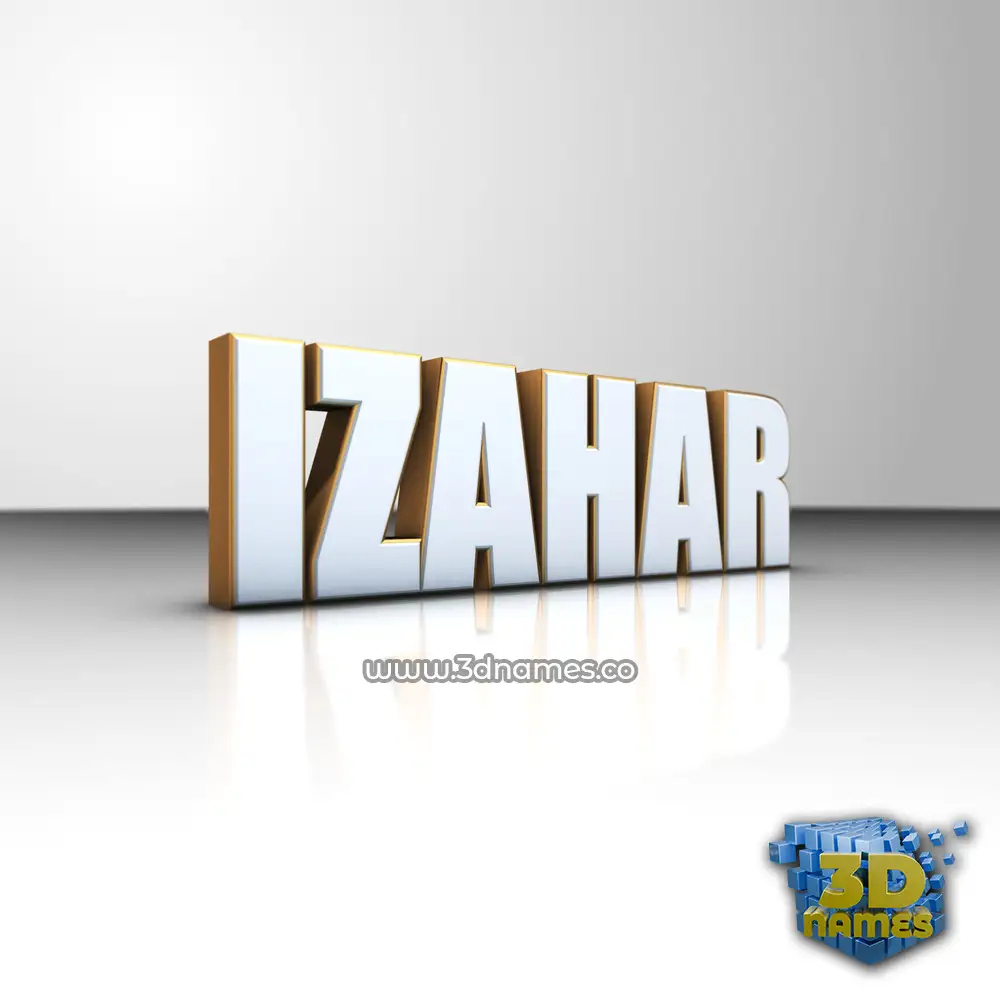 izahar in White'n'Gold style - 3D name wallpaper