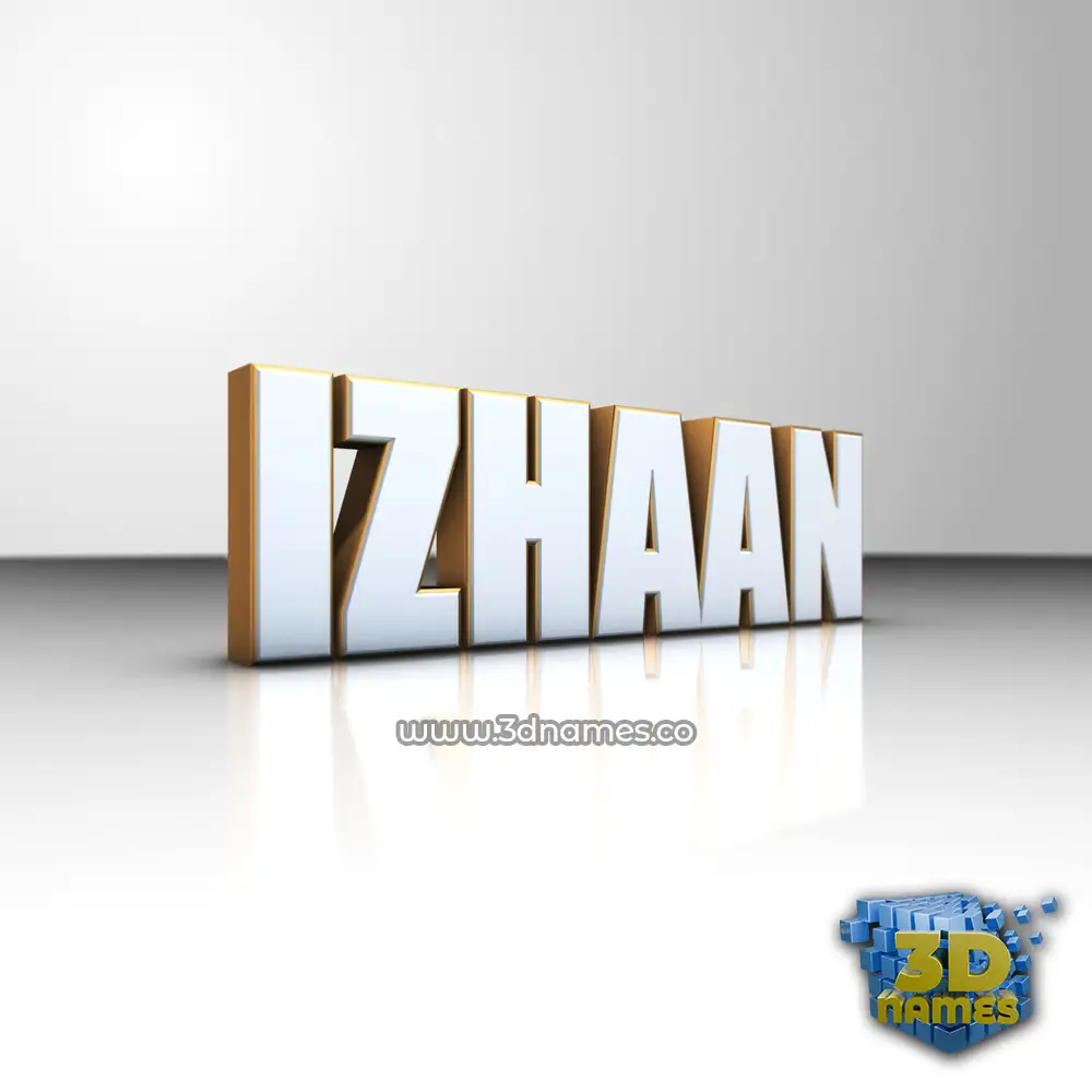 izhaan in White'n'Gold style - 3D name wallpaper