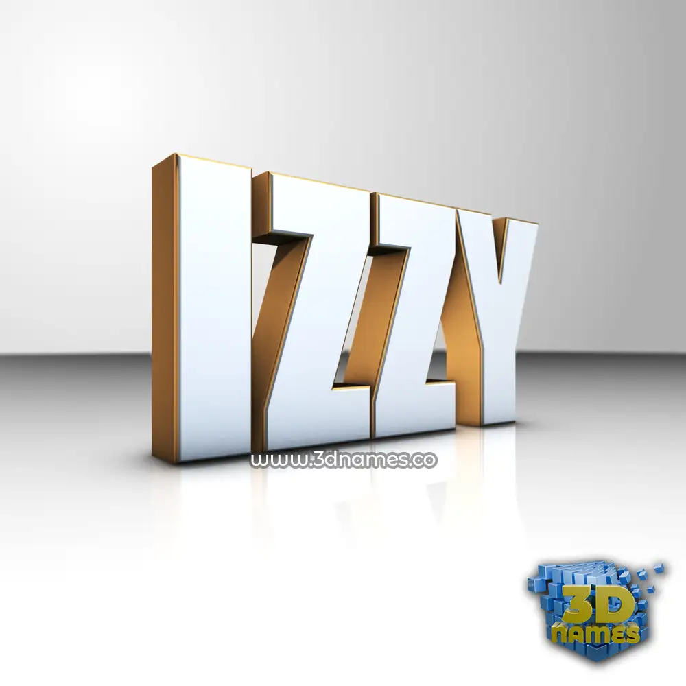 izzy in White'n'Gold style - 3D name wallpaper