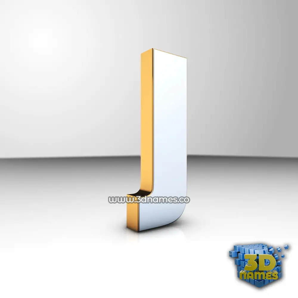j in White'n'Gold style - 3D name wallpaper