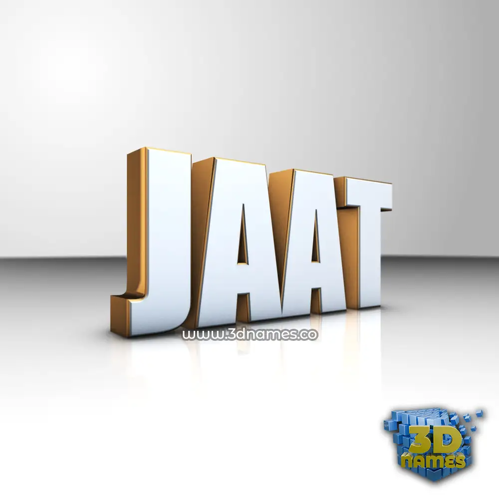 jaat in White'n'Gold style - 3D name wallpaper