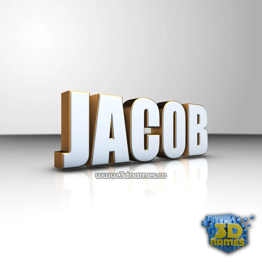 jacob in White'n'Gold style - 3D name wallpaper